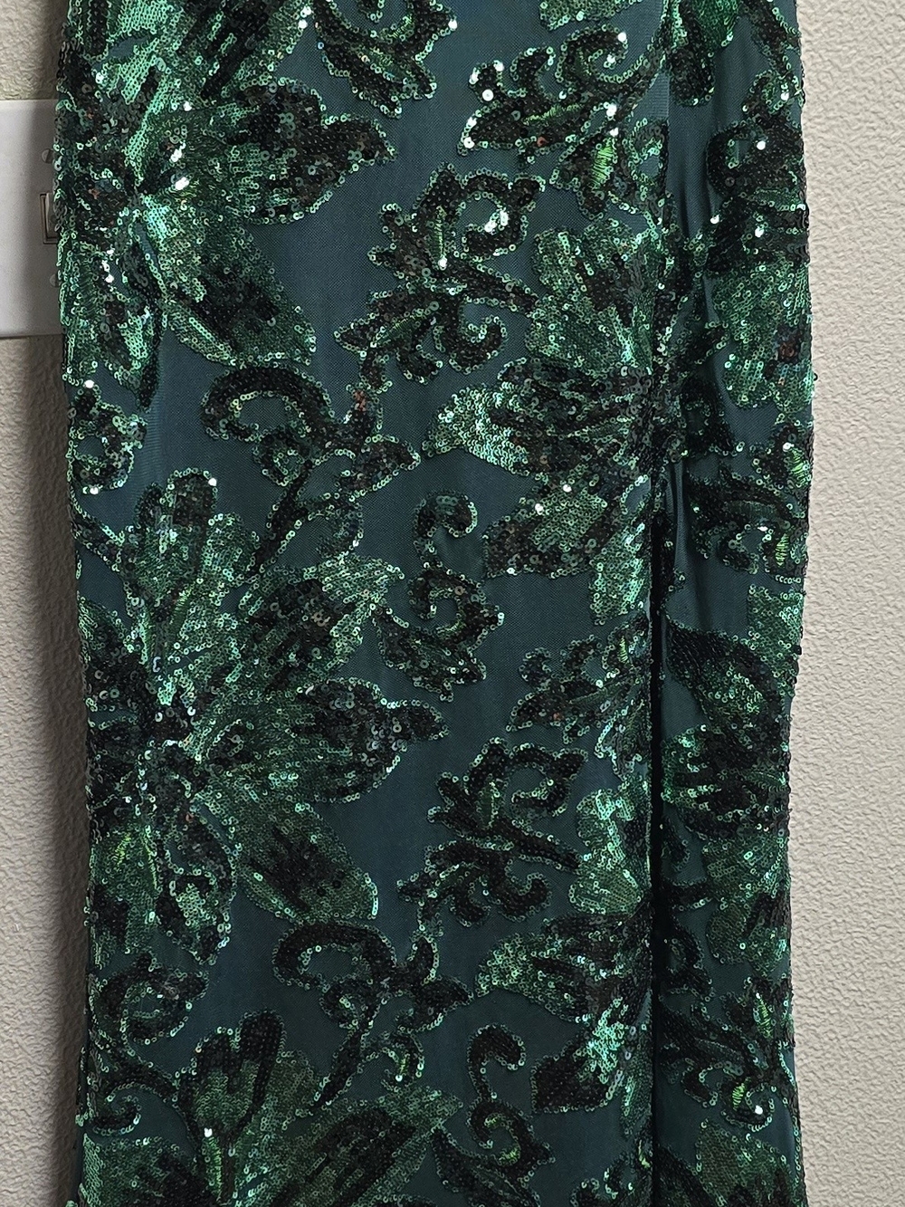 Emerald Green Sequin Evening Dress